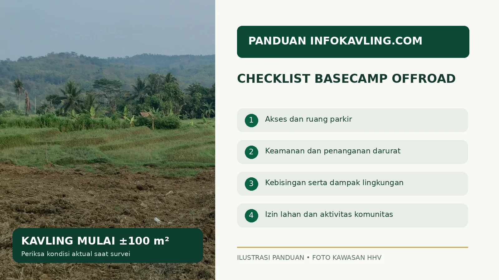 Checklist kebutuhan basecamp komunitas offroad dan perizinan lahan