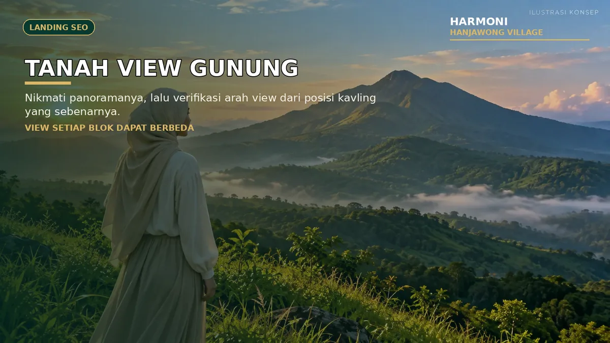 Visual tanah view gunung di kawasan Sukamakmur